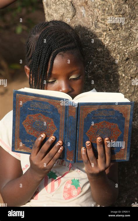 Young Girl Reading The Koran Lome Togo West Africa Africa Stock