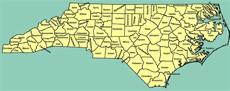 Nc State Map With Counties Map