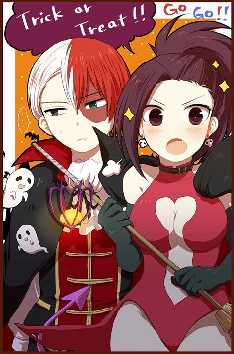 Yaoyorozu Momo Todoroki Shouto I Love Anime Anime Anime Halloween