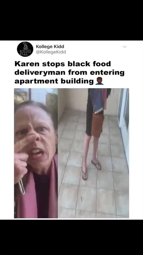 karen stops black food deliveryman from entering apartment building ifunny