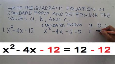 Write The Quadratic Equation In Standard Form Youtube