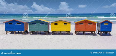 Colorful Beach House At Muizenberg Beach Cape Townbeach Huts