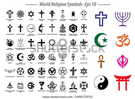 World Religion Symbols Signs Major Religious Immagine Vettoriale Stock