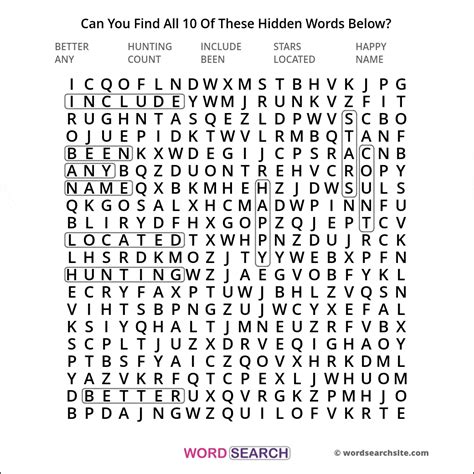 Large Print Random Word Search 87 Better Hunting Include Stars