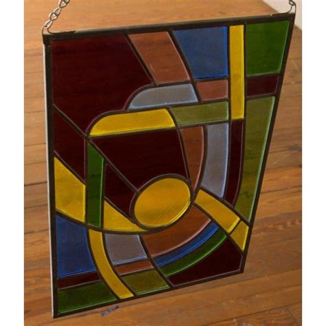 Abstract Stained Glass Panel Chairish