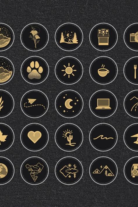 Black & Gold Travel Highlight Icons | Instagram icons, Instagram logo