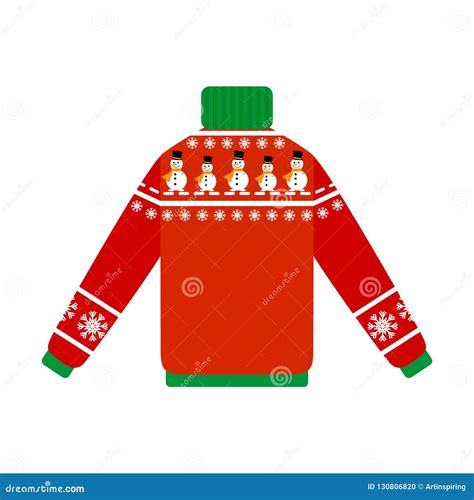 Cute Warm Christmas Sweater For The Winter Stock Vector Illustration