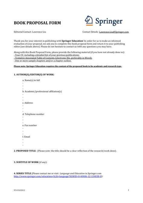 Book Chapter Proposal Sample Master Of Template Document