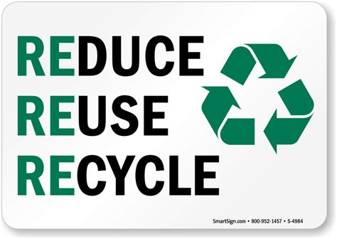 Reuse Reduce Recycle Sign With Graphic Sku S 4984