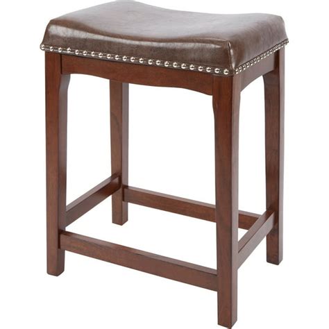 Better Homes And Gardens Wayne 24 Saddle Stool Camel Faux Leather With