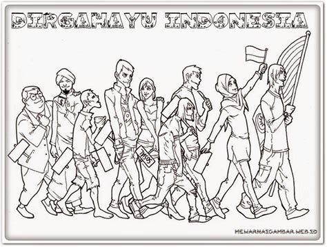 Sketsa Mewarnai Gambar Pahlawan Nasional Indonesia