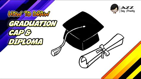 How To Draw Graduation Cap And Diploma Step By Step Youtube