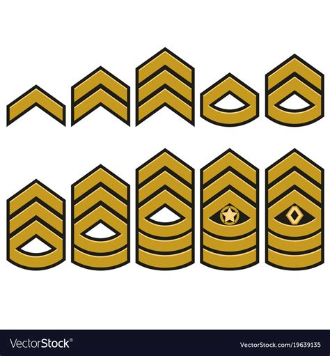 Military Ranks Set Army Patches Royalty Free Vector Image