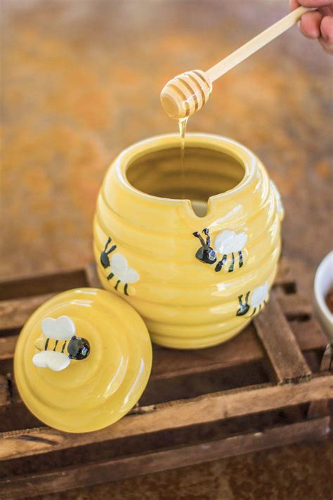 Kalalou Ceramic Honey Pot With Honey Wand Set Of 2 Ceramic Painting Ceramic Art 2021 Home