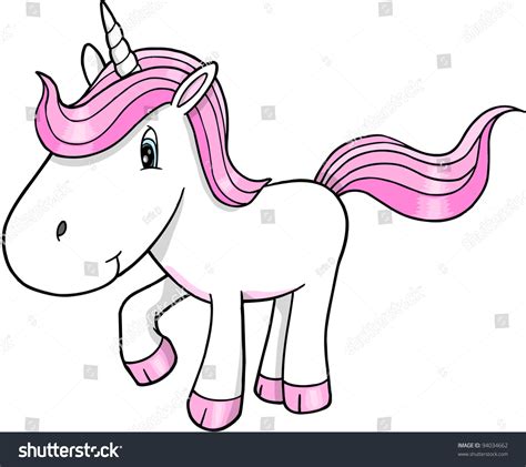 Cute Happy Unicorn Pony Vector Illustration เวกเตอร์สต็อก ปลอดค่า