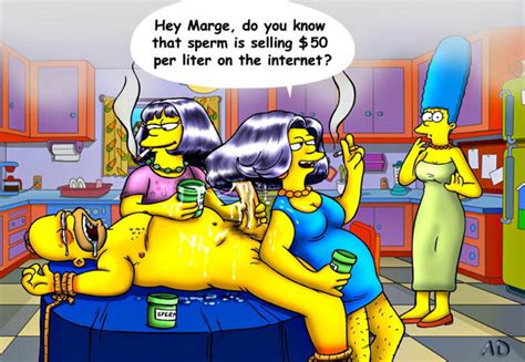 Marge Simpson And Homer Simpson Cum Penis Femdom Handjob Nude