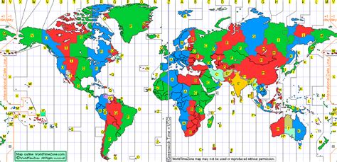 Military Time Zone Chart Of The World August 2015