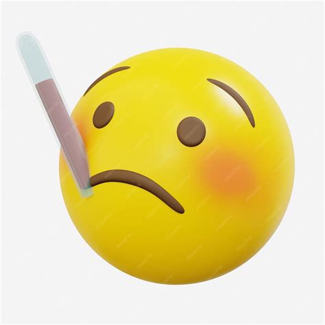 Émoticône 3d Malade Avec Un Thermomètre Sur La Bouche Emoji De Dessin
