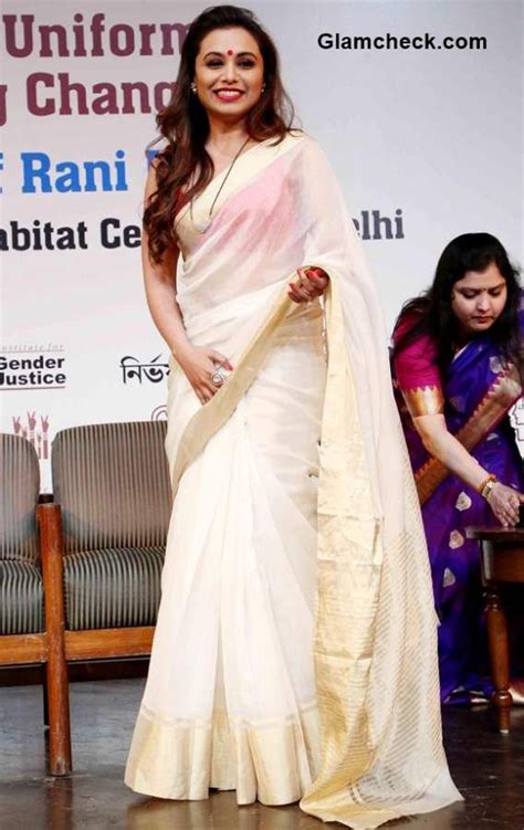 Get The Look Rani Mukherjees Stunning White And Gold Saree Number