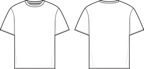 Regular Fit T Shirt Flat Technical Drawing Illustration Short Sleeve