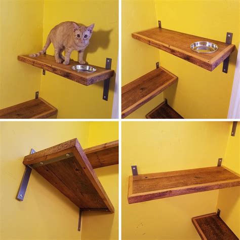 If your cat stays outside or you want to create feral cat shelters to keep them warm and dry in winter, try your hands on these 12 diy outdoor cat house ideas. Rustic Reclaimed Wood Cat Shelves • hauspanther | 1000 in ...