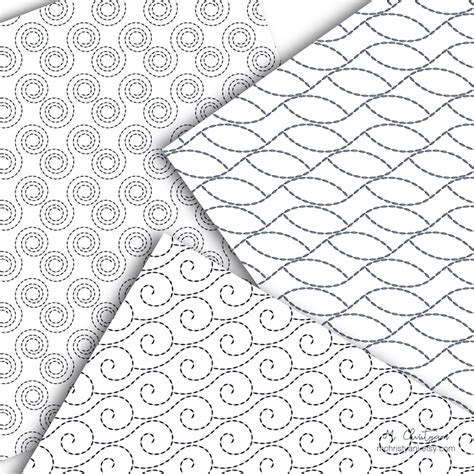 sashiko japanese pattern digital paper pack navy blue on white etsy