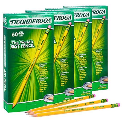 Ticonderoga Pencils Wood Cased Pre Sharpened 2 HB Soft Yellow 240