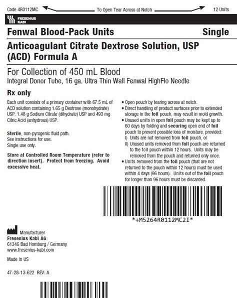 Dailymed Acd Blood Pack Units Pl 146 Plastic Anticoagulant Citrate