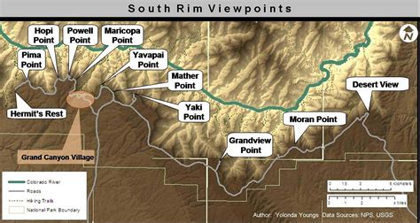 Grand Canyon Viewpoints Map Draw A Topographic Map