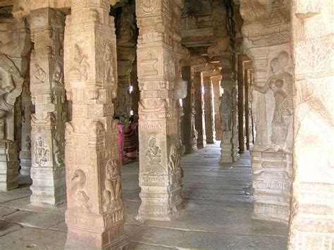 The Sculpted Pillars At The Veerabhadra Temple Near Lepakshi