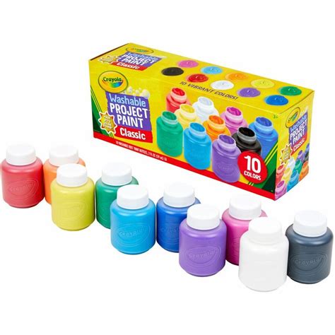 Crayola Washable Kids Paint 2 Fl Oz 10 Set Assorted Colors