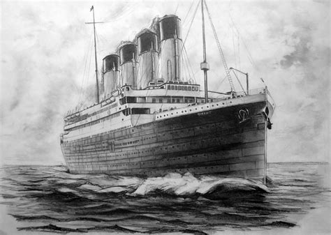 Titanic Ship Drawing Sinking