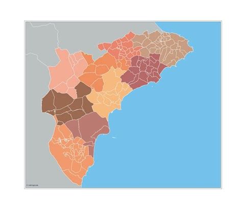 Mapa de municipios vectoriales de cada provincia española