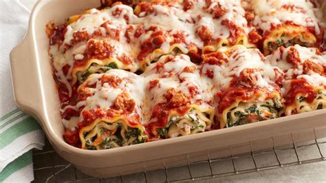 Cheesy Spinach Lasagna Rolls Recipe