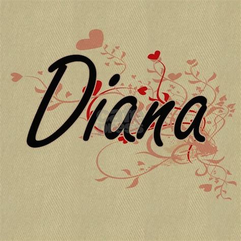 Diana Artistic Name Design With H Canvas Lunch Bag By Tshirts Plus