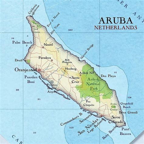 Mapas De Aruba Mapa Físico Geográfico Político Turístico Y Temático