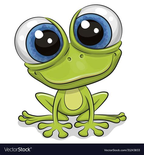 Cute Cartoon Frog Isolated On A White Background Download A Free