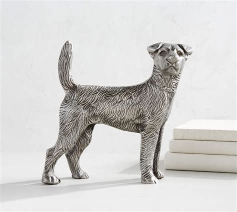 Decorative Objects Pottery Barn Silver Dog Statue Dog Bookends