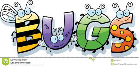 Cartoon Bugs Word Stock Vector Image 47091647