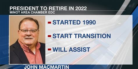 Minot Area Chamber Edc President Macmartin To Retire In 2022