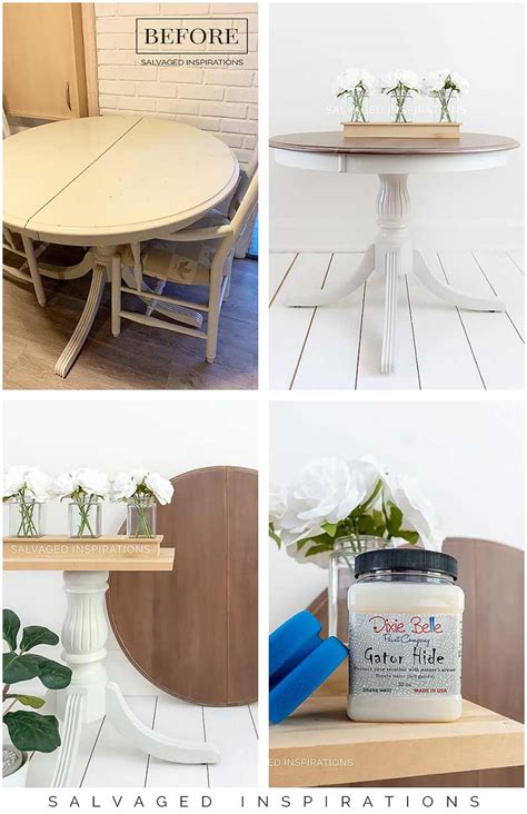 Painted Kitchen Table | Half A Makeover - Salvaged ...