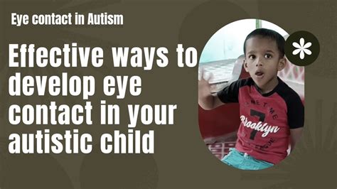 How To Improve Eye Contact In Autistic Childautism मुलांमध्ये Eye