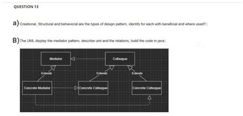 Solved Question A Creational Structural And Behavioral Chegg