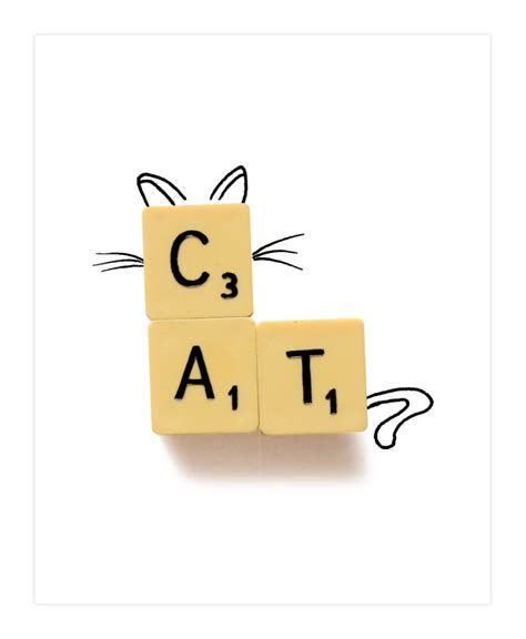 Cat Scrabble Art Print | Scrabble tile crafts, Scrabble jewelry