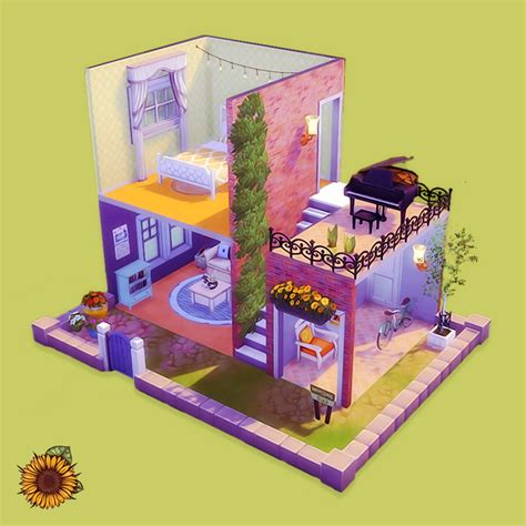 A Little Seaside Garden Cottage For The Dollhouse Sims 4 Cc