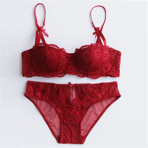 Hot 2016 Fashion Sexy Cup Thin Cup Push Up White Red Bride Small Bra