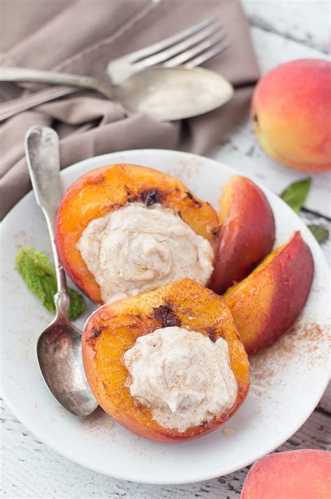 Grilled Peaches With Peach Balsamic Cream Cheese Lifes Ambrosia