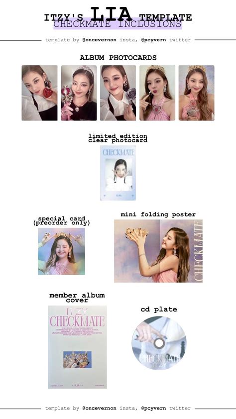 ITZY CHECKMATE LIA ALL PHOTOCARDS INCLUTIONS TEMPLATE Карта Альбом Знаменитости