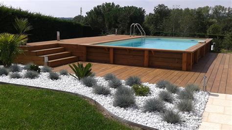 Piscine Semi Enterrée Avec Terrasse Bois Idees Conception Jardin