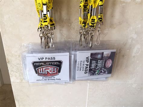 Vip Passes On Lanyards For Each Guest 4th Birthday Parties Bday Vip
